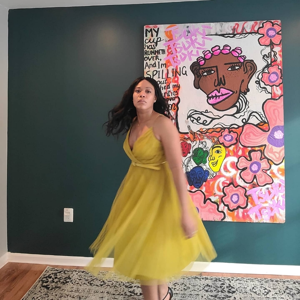 Chartreuse pleated wedding guest dress